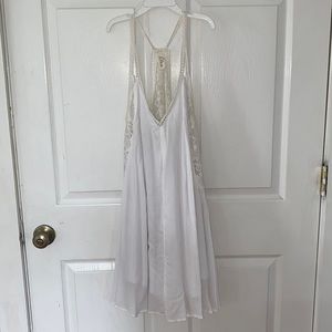 White flowy mini dress